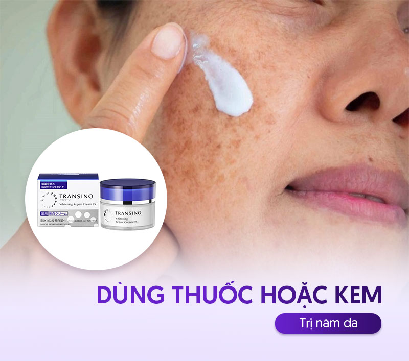 Dùng thuốc trị nám ở miệng