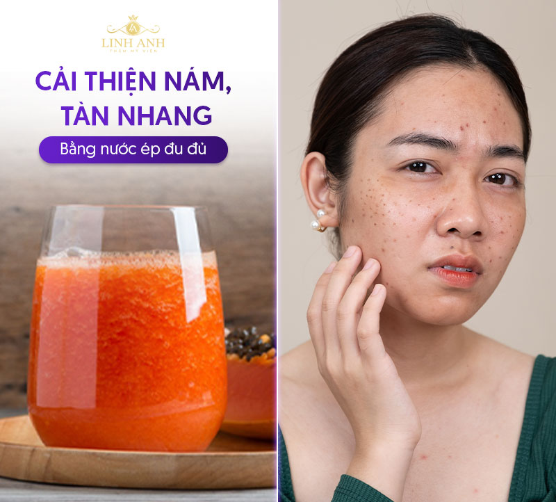 cách trị nám bằng nước ép đu đủ