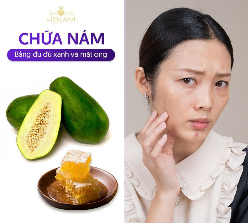 chữa nám với đu đủ kết hợp mật ong