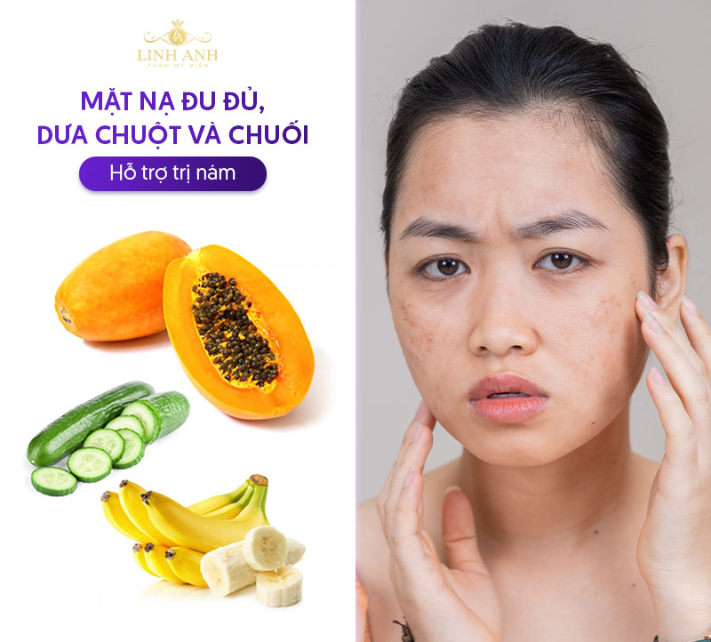 trị nám bằng dưa chuột kết hợp với chuối