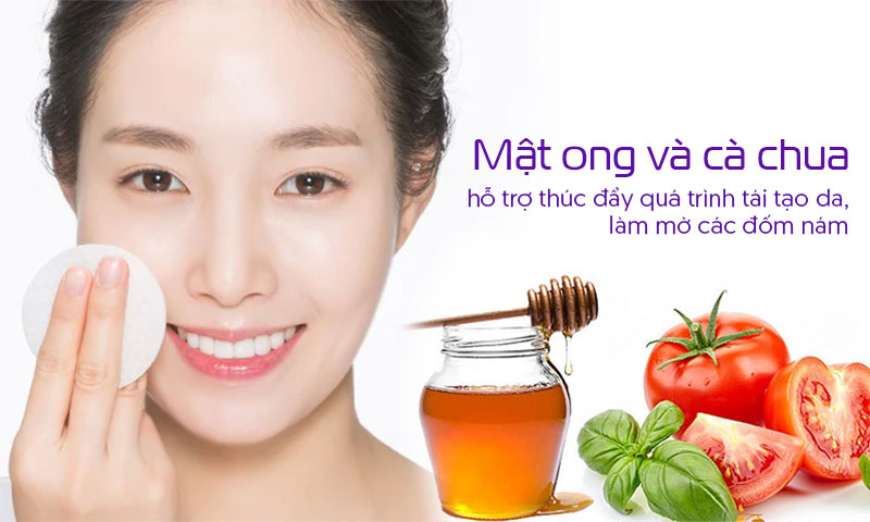 Dùng mật ong và cà chua để trị nám