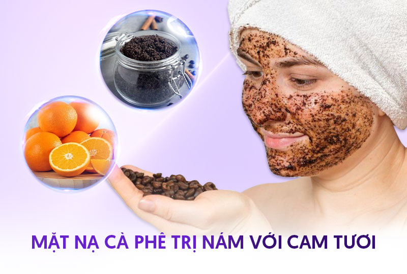 bã cà phê kết hợp cam tươi