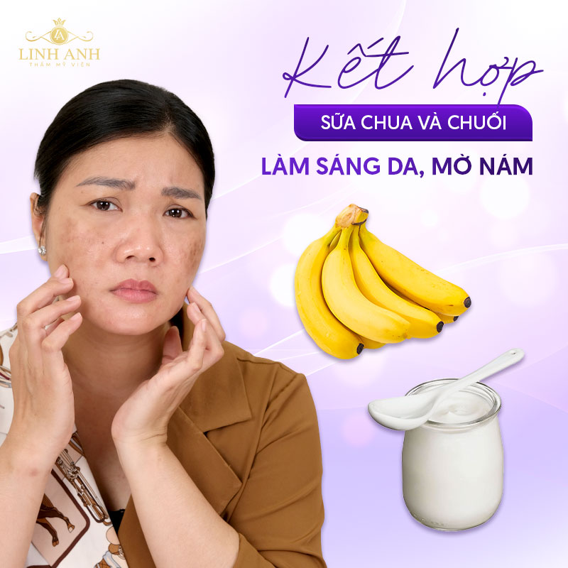 kết hợp chuối cùng sữa chua sáng da