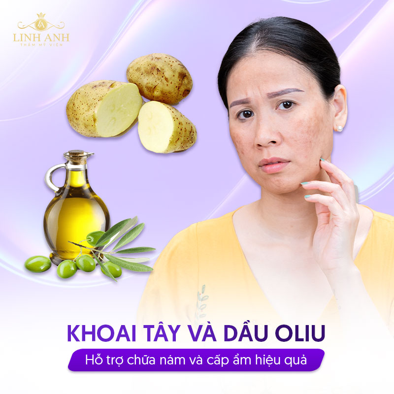 Mặt nạ khoai tây trị nám với dầu oliu
