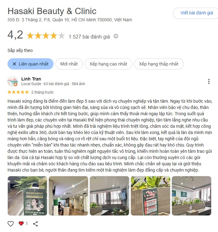 Review triệt lông tại Hasaki Review triệt lông tại Hasaki