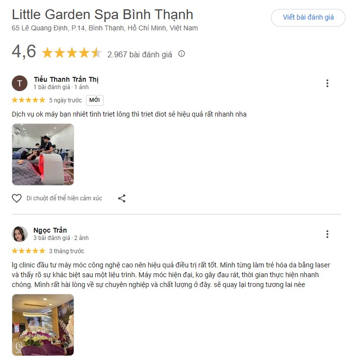 Review triệt lông tại Little Garden Spa Review triệt lông tại Little Garden Spa