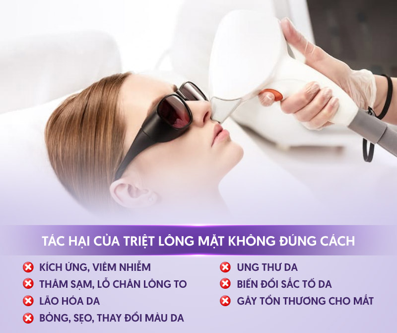 tác hại của triệt lông mặt không đúng cách tác hại của triệt lông mặt không đúng cách