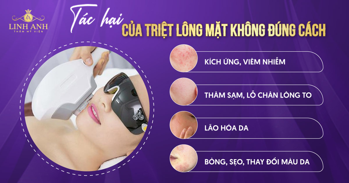 Tác hại của triệt lông mặt không đúng cách