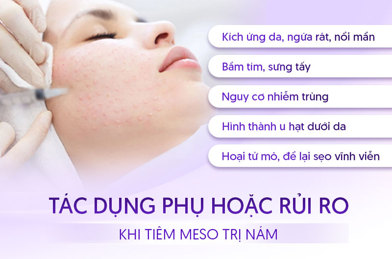 Tác dụng phụ khi dùng meso tiêm trị nám