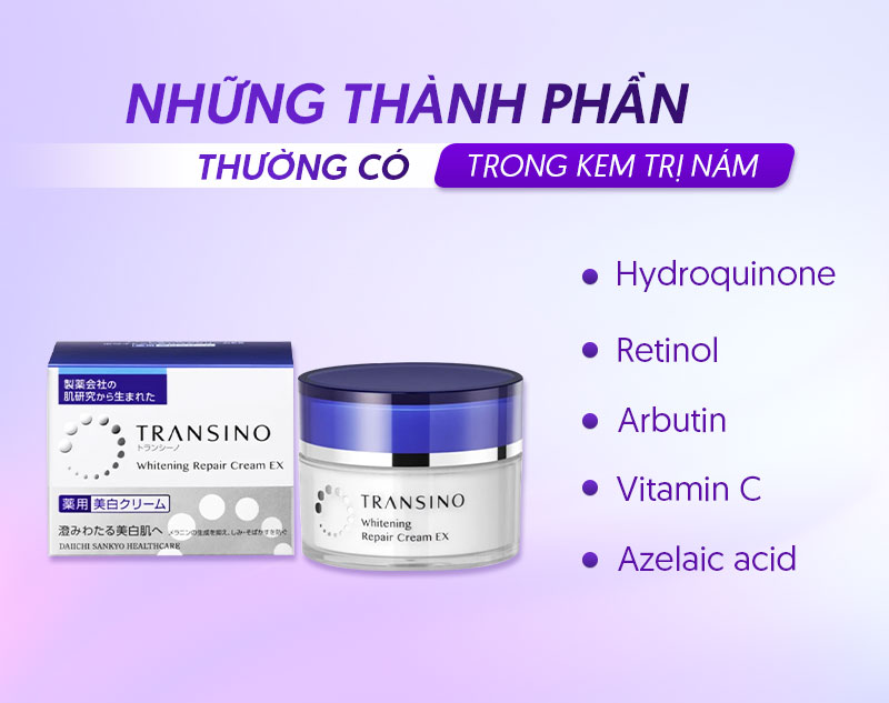 Thành phần trong kem trị nám