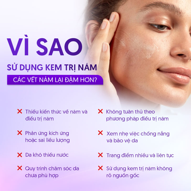 Sao bôi kem trị nám da sạm đen hơn