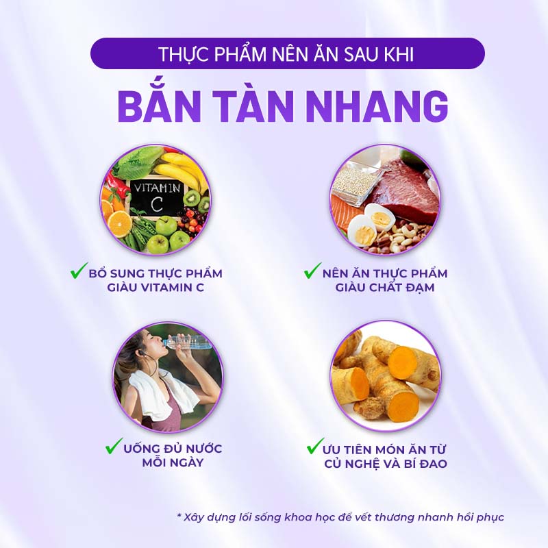 bổ sung thực phẩm có lợi sau khi bắn tàn nhang