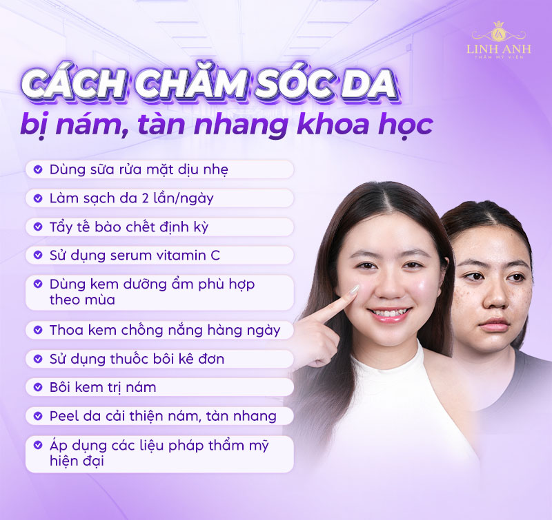 cách chăm sóc da mặt bị nám