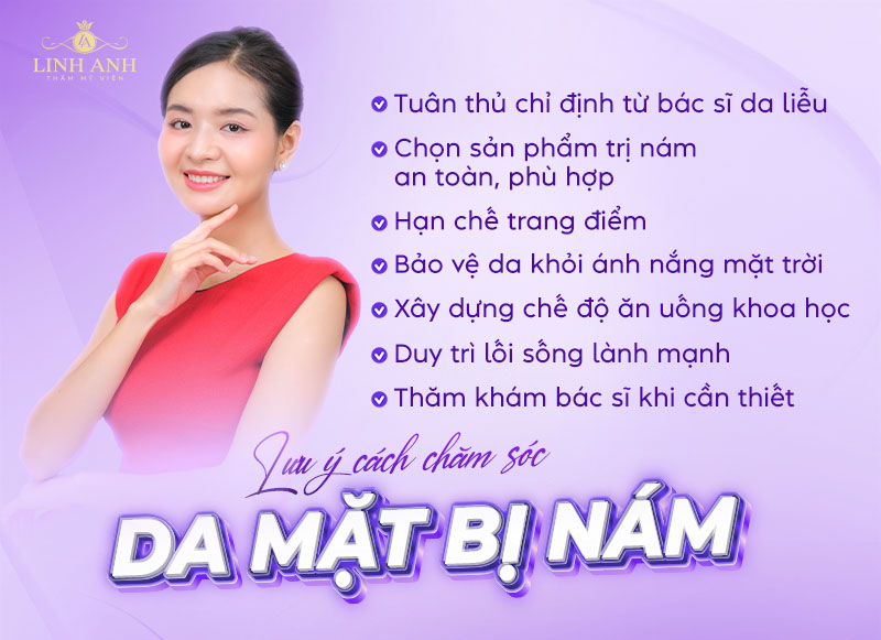 lưu ý khi chăm da bị nám