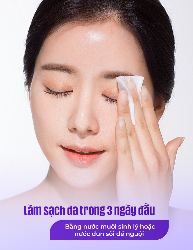 chăm da sau laser trị nám không nên dùng chất tẩy rửa