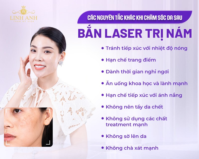 tuân thủ các nguyên tắc sau laser trị nám