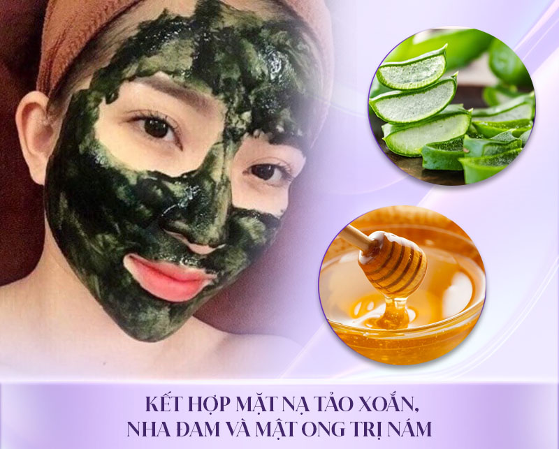mặt nạ tảo xoắn mờ thâm nám