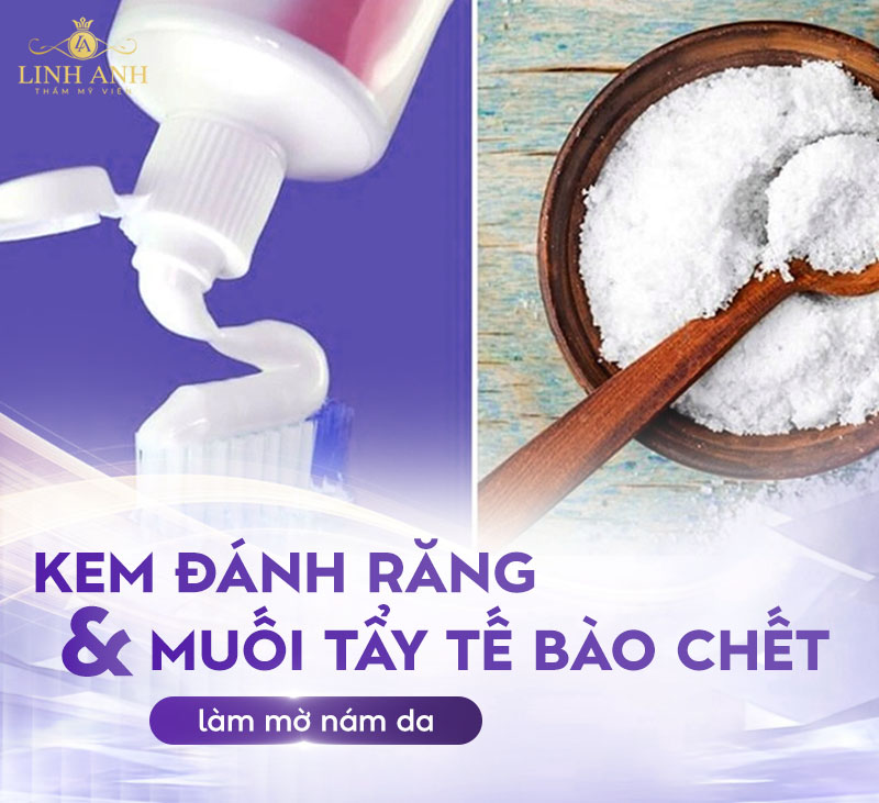 muối kết hợp kem đánh răng trị nám