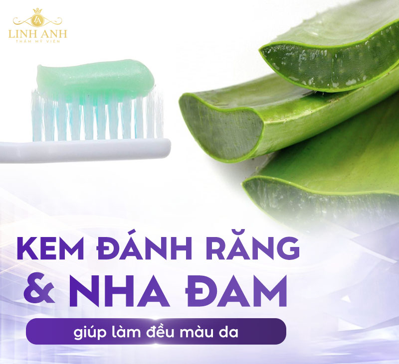 kem đánh răng kết hợp nha đam trị nám