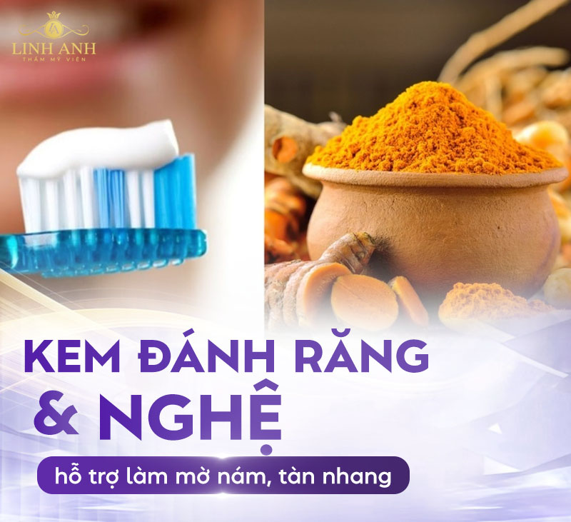 kem đánh răng kết hợp tinh bột nghệ trị nám