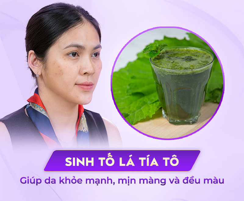 sinh tố tía tô nuôi dưỡng làn da