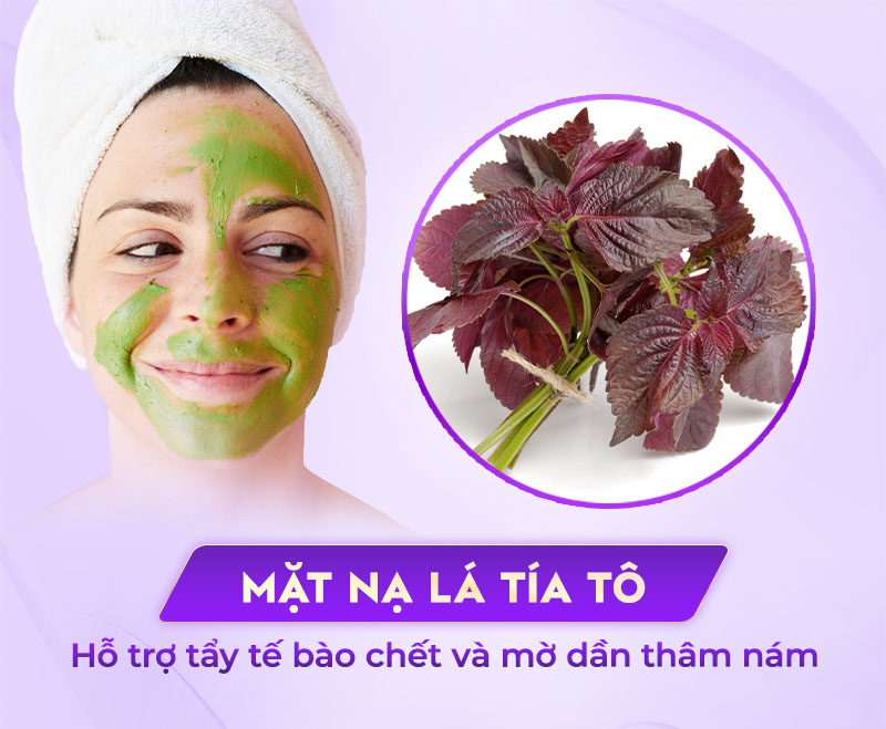 cách làm mặt nạ lá tía tô trị nám