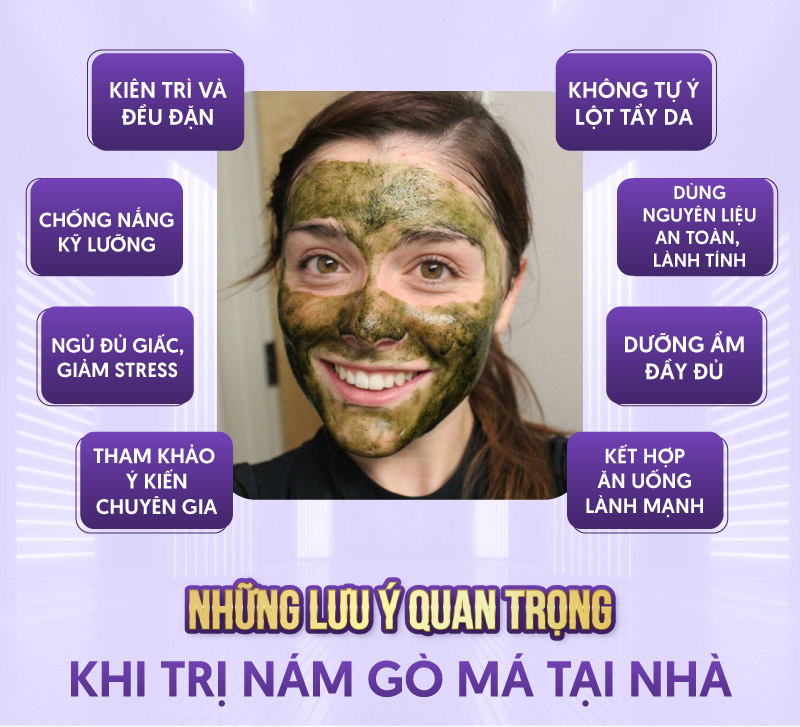 lưu ý trị nám gò má tại nhà