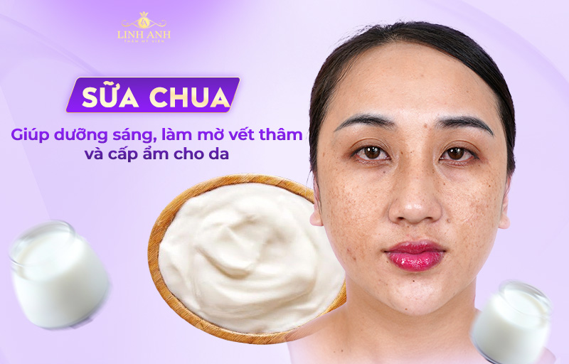 sữa chua không đường trị nám sáng da