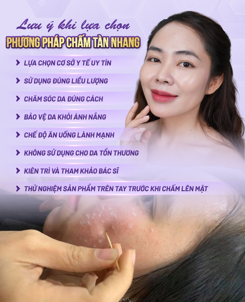 lưu ý khi chấm tàn nhang