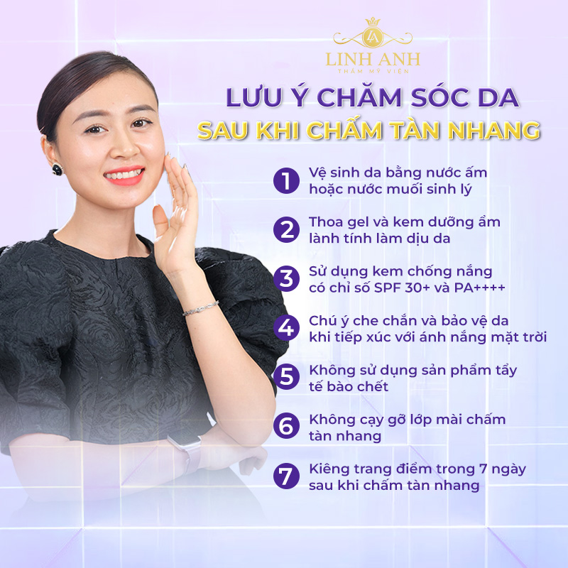 lưu ý khi chăm da sau chấm tàn nhang