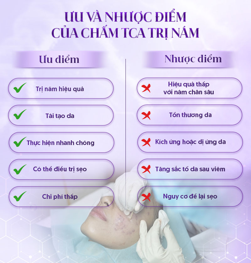 ưu điểm khi chấm tca trị nám