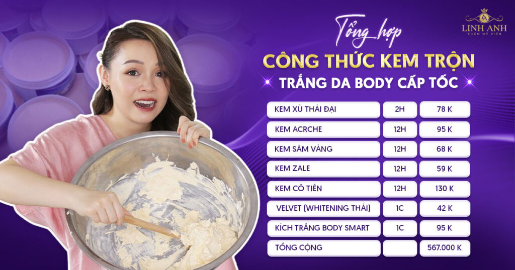 Công thức kem trộn trắng da