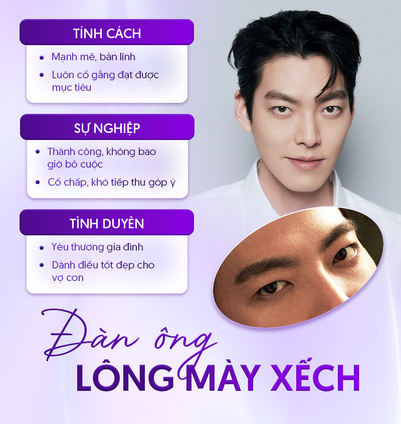 đuôi lông mày vểnh lên ở đàn ông