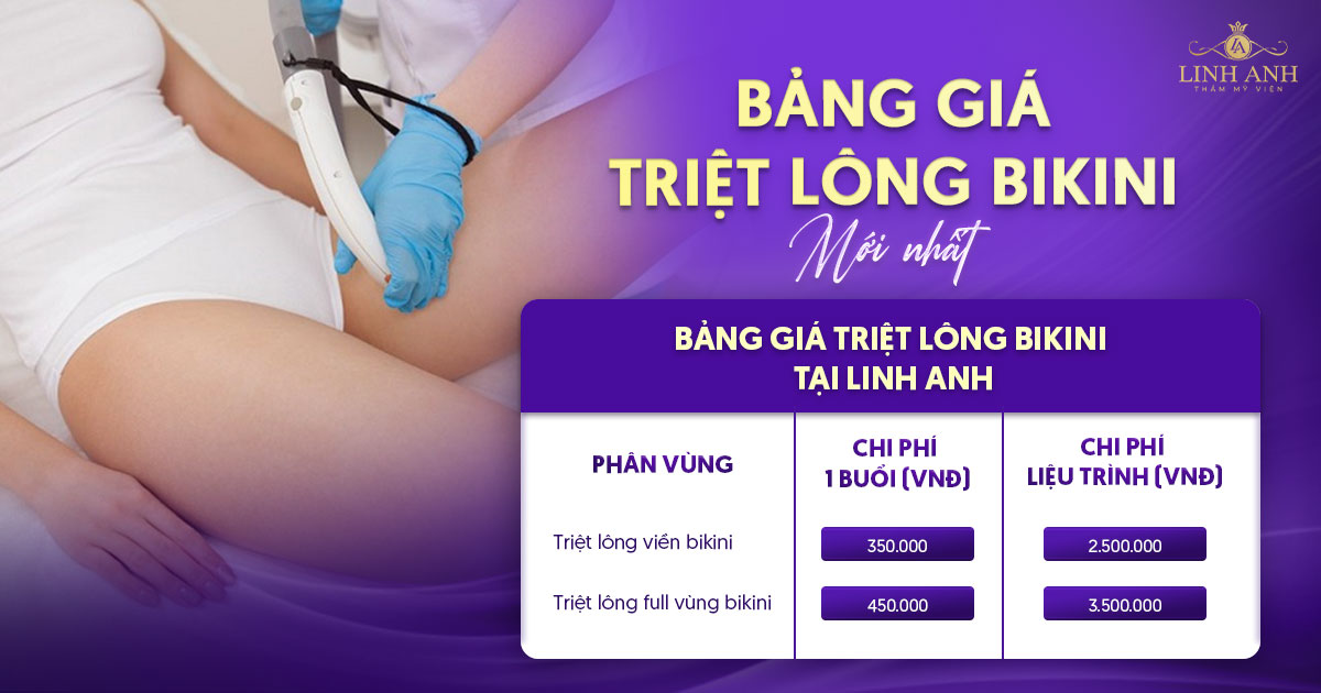Bảng giá triệt lông bikini cập nhật mới nhất