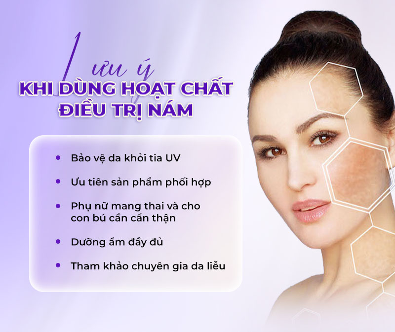 dùng các hoạt chất điều trị nám