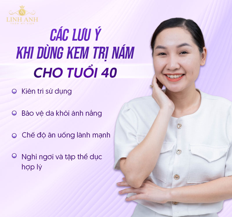 Lưu ý khi dùng kem trị nám cho tuổi 40