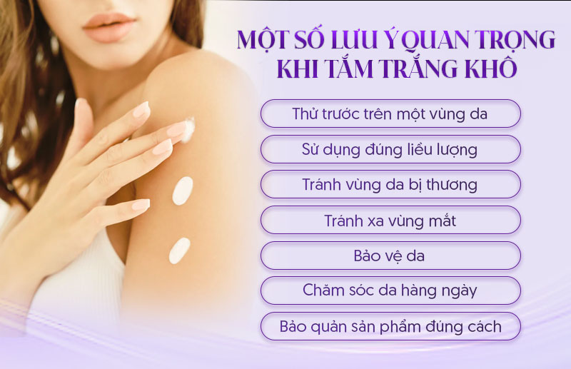 Lưu ý khi tắm trắng khô