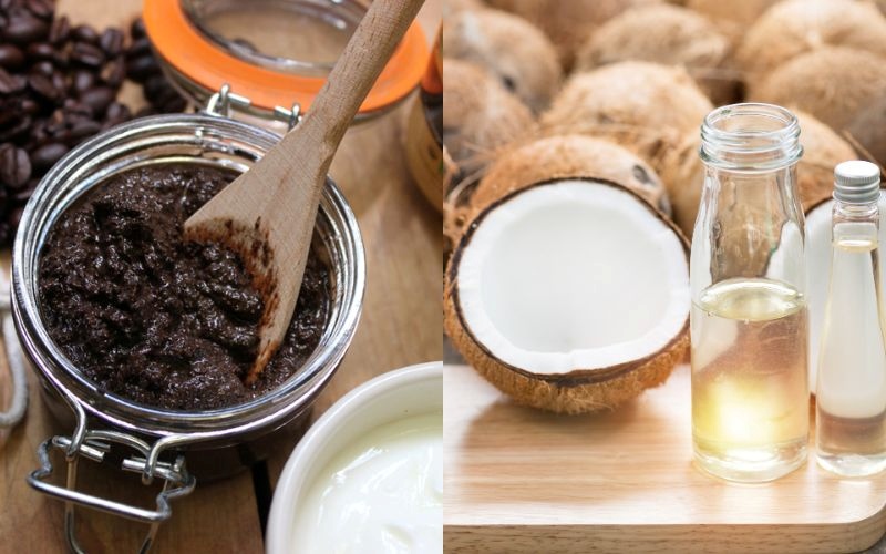 Tắm trắng bằng cà phê và dầu dừa