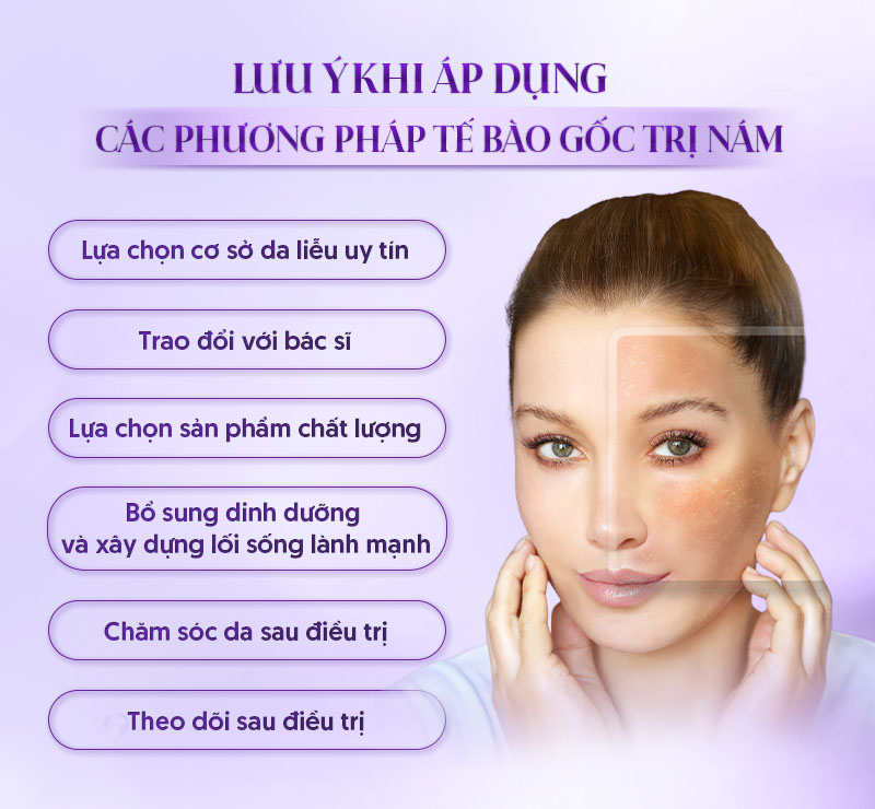 lưu ý khi dùng tế bào gốc trị nám
