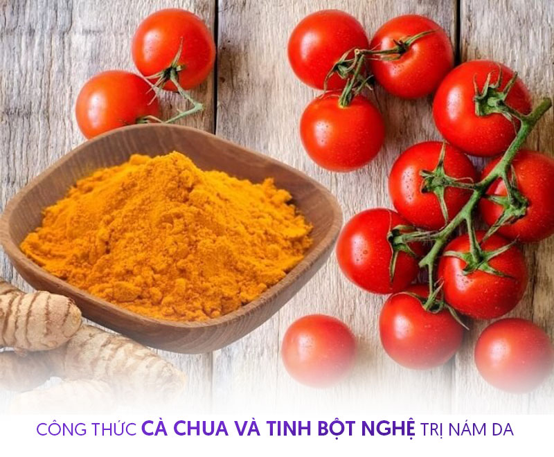 Dùng cà chua và bột nghệ trị nám