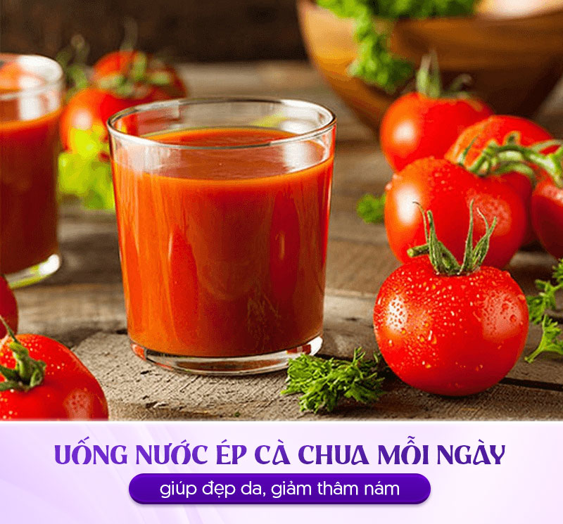 Uống nước ép cà chua trị nám