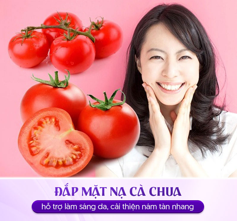 Đắp mặt nạ cà chua trị nám