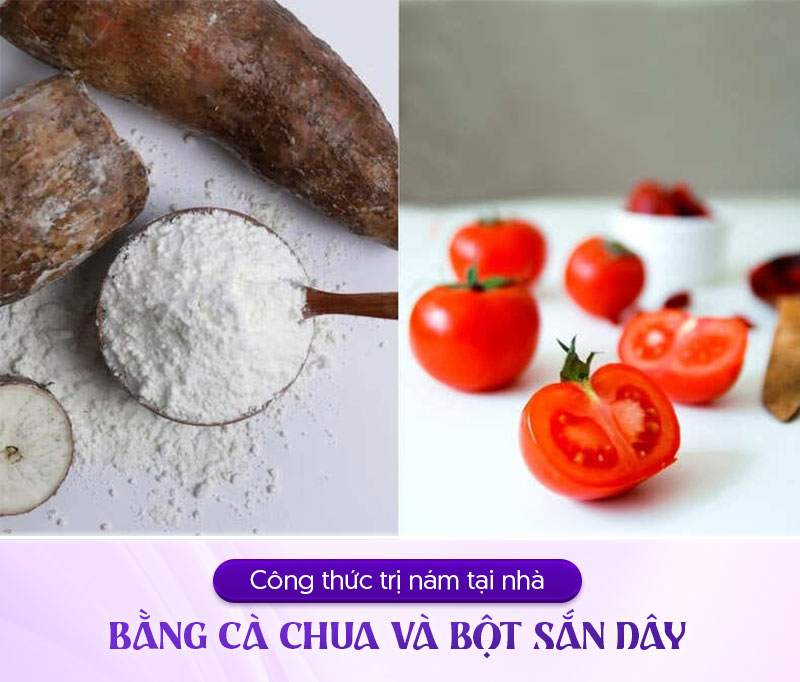 Trị nám bằng cà chua đông đá và sắn dây