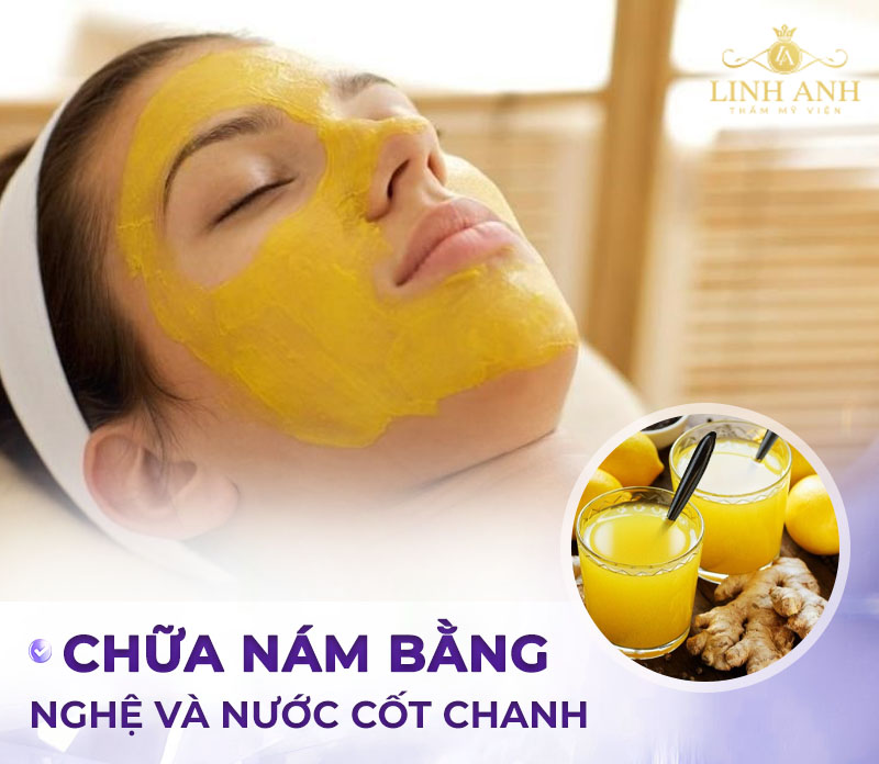 nghệ tươi với chanh trị nám