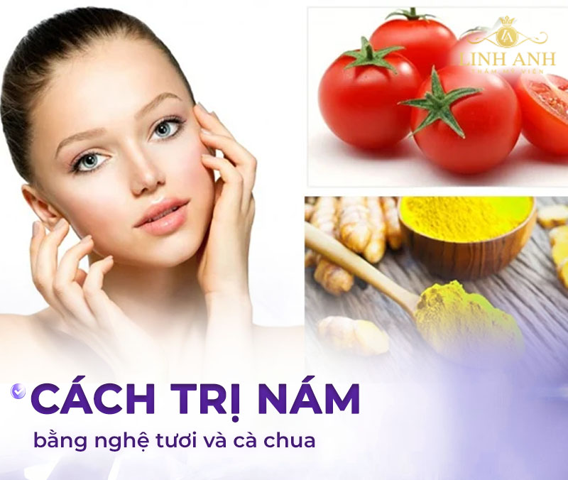 nghệ tươi và cà chua trị nám