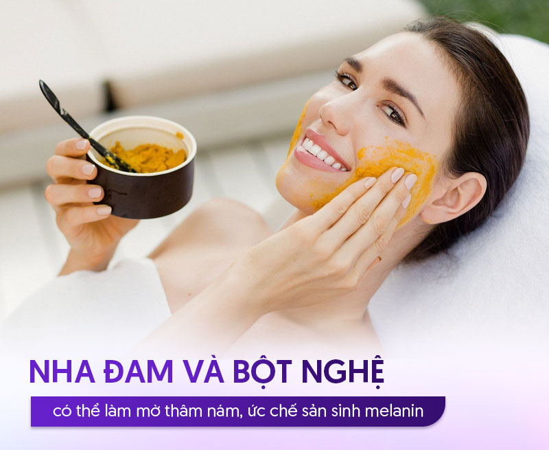 Cách làm nha đam trị nám tàn nhang với bột nghệ