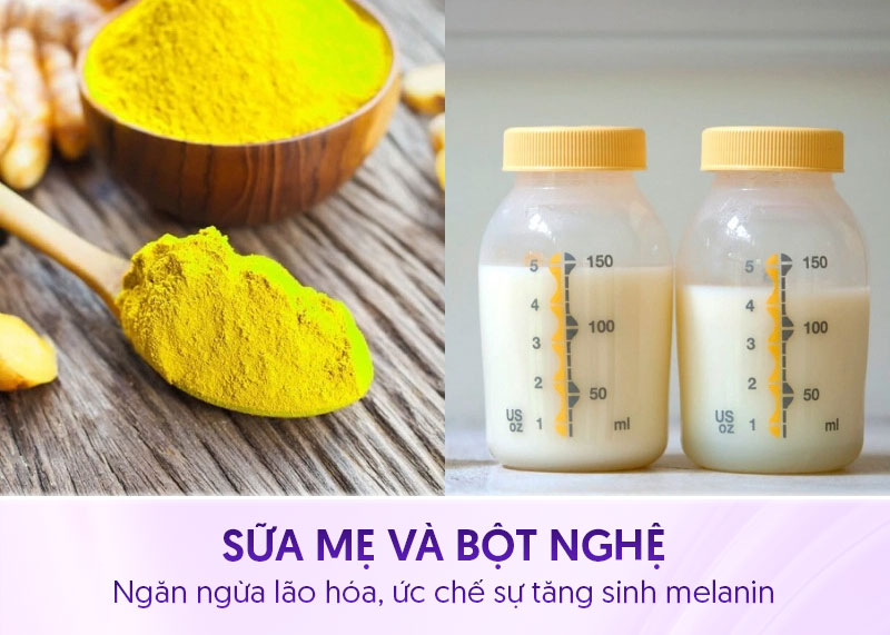 Trị nám sau sinh bằng sữa mẹ và bột nghệ