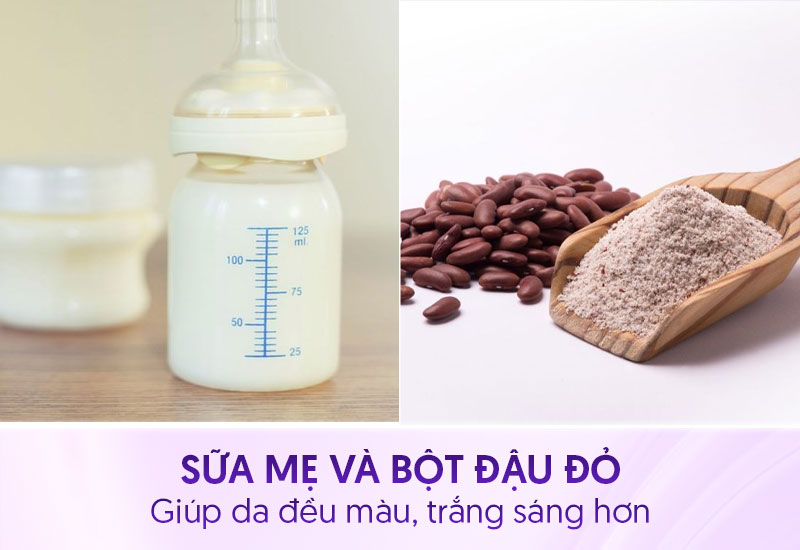 Dùng bột đậu đỏ vơi sữa mẹ trị nám sau sinh