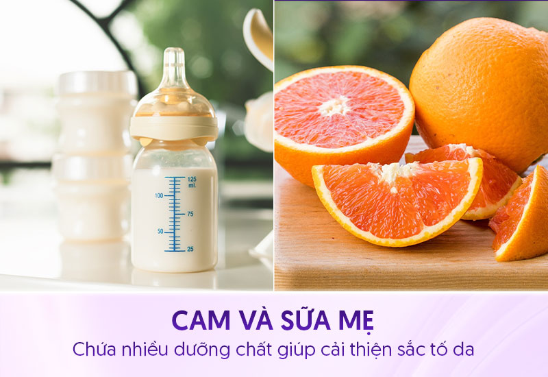 Trị nám sau sinh bằng sữa mẹ và cam