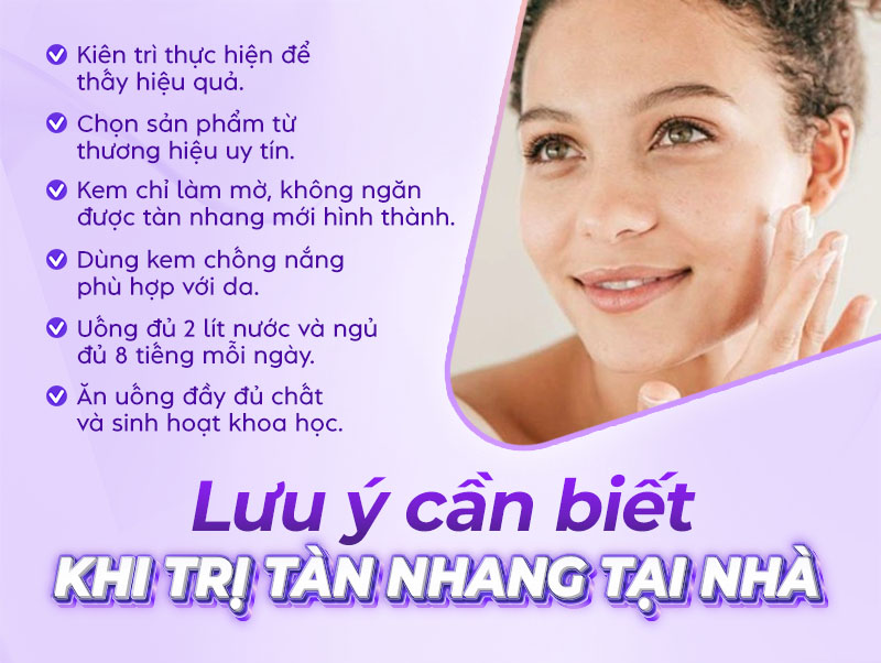những lưu ý khi trị tàn nhang tại nhà